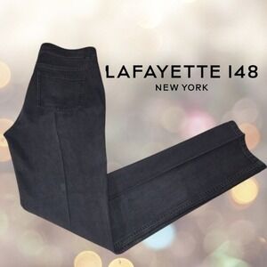 Lafayette 148 New York Women's Skinny Stretch Jeans‎ Faded Black 6 *32x32.5